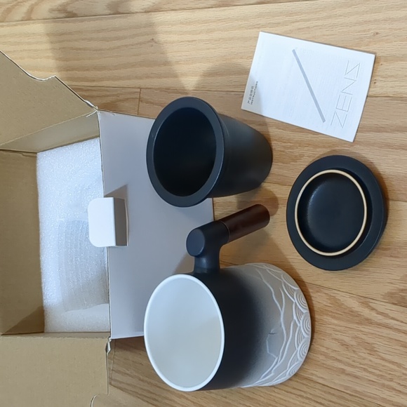 ZENS Tea Cup with Infuser and Lid, 16.8 Ounces Gradient Embossed Large Loose - Picture 2 of 9